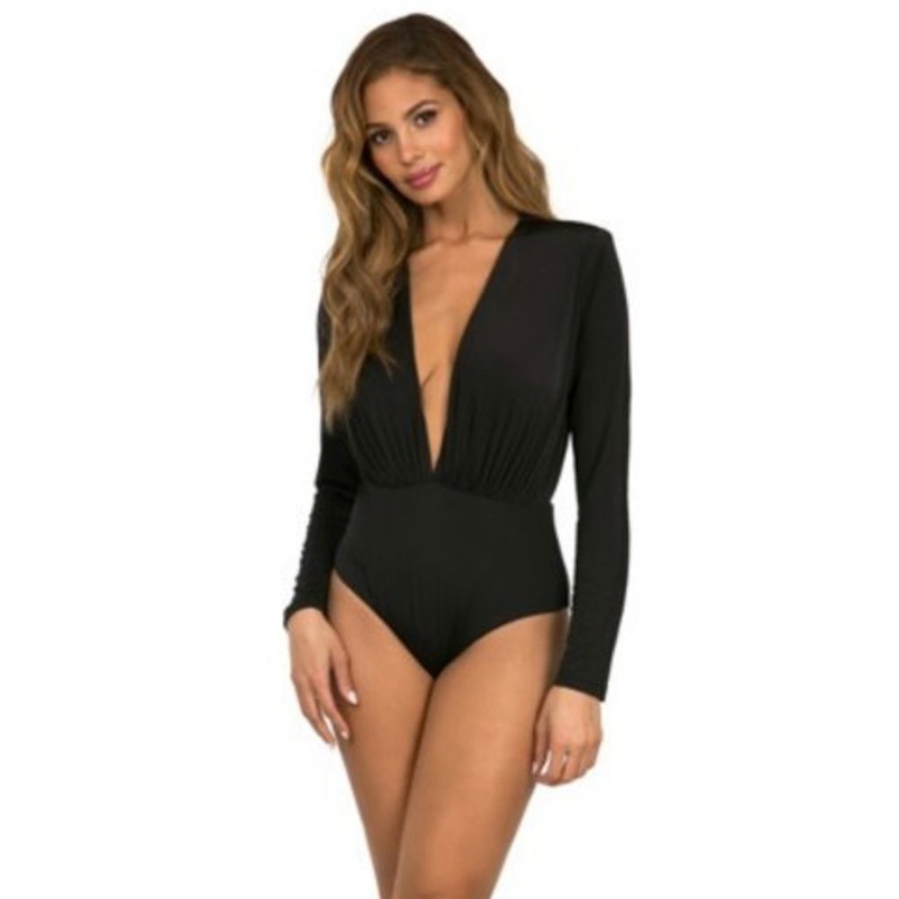 KRISTIAN DEEP V LONG SLEEVE BODYSUIT